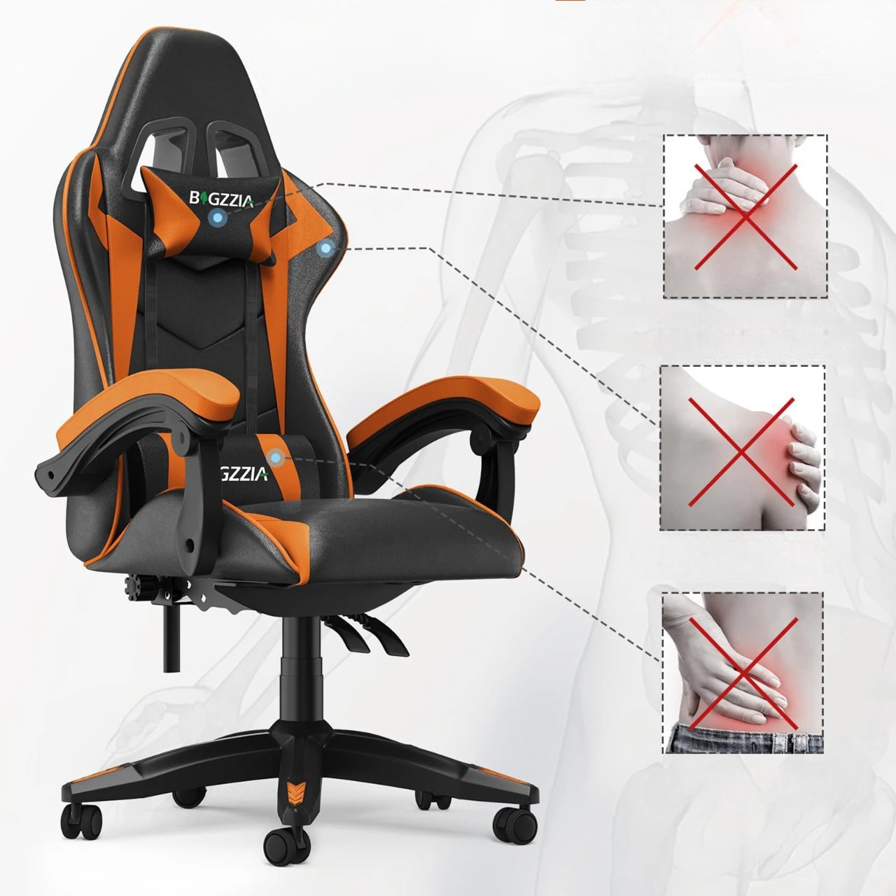 Chaise de bureau - OfficeGamingChair™ - Orange - Streaming Univers