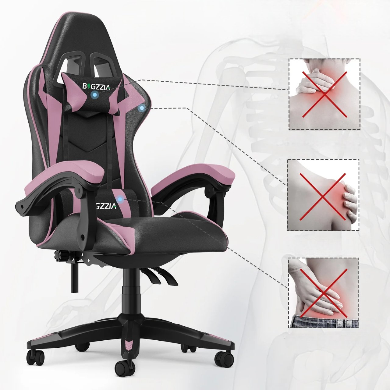 Chaise de bureau - OfficeGamingChair™ - Rose - Streaming Univers