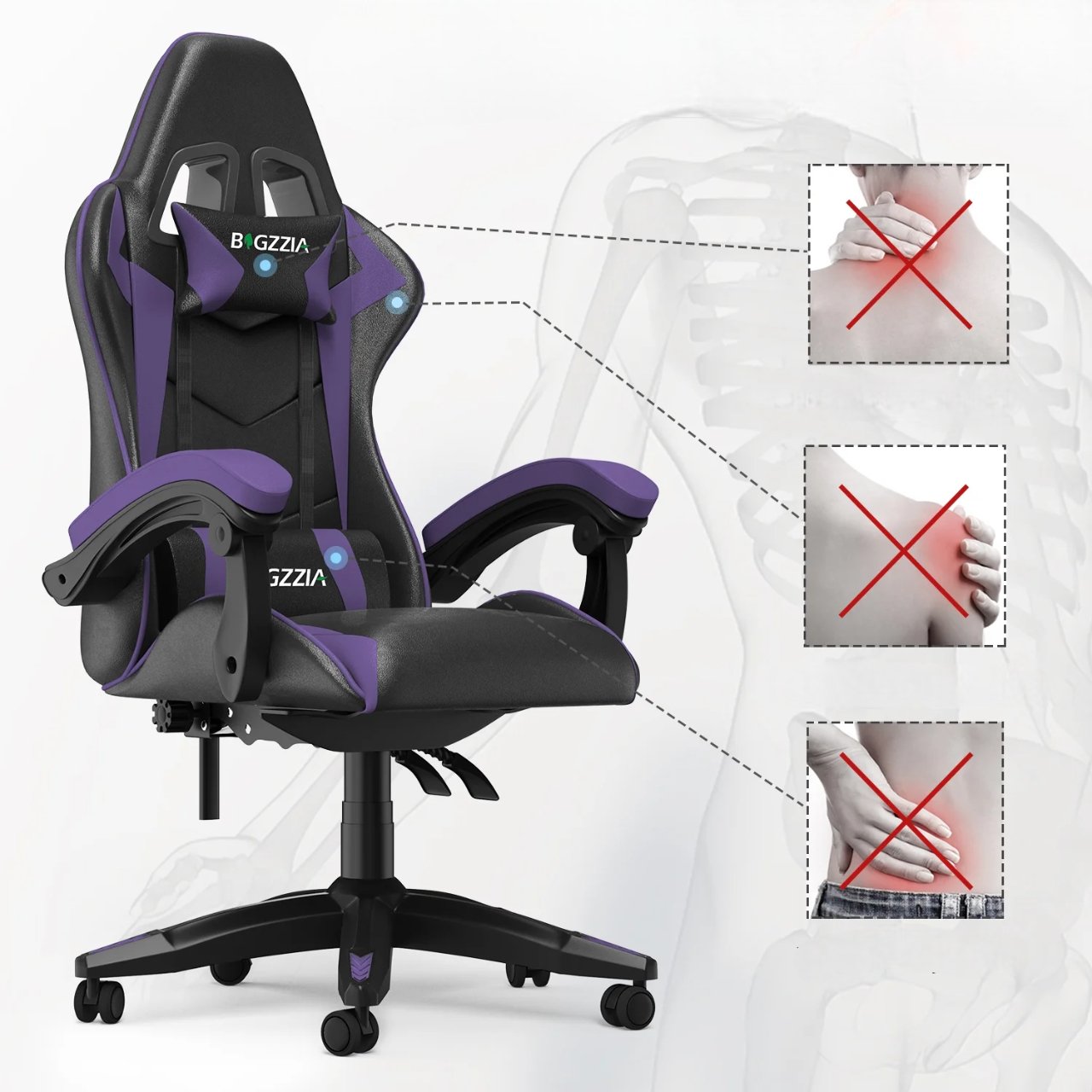 Chaise de bureau - OfficeGamingChair™ - Violet - Streaming Univers