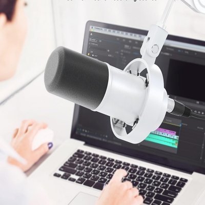 Microphone usb - DynamicMicrophone™ - Blanc - Streaming Univers