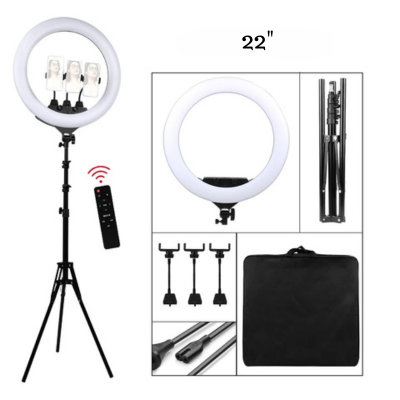 ring light 22 pouces avec trépied et accessoires
