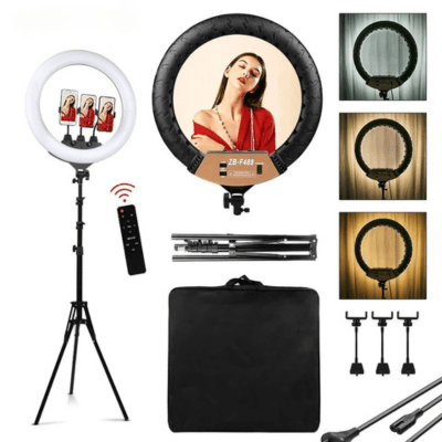 Kit ring light LED avec trépied et accessoires