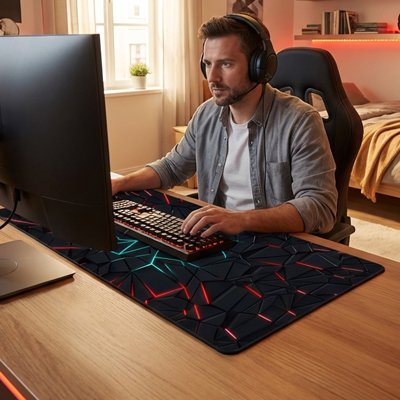 Tapis de bureau gaming avec clavier RGB