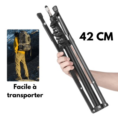 Trépied pliable de 42 cm facile à transporter