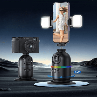 Trépied téléphone rotation 360 et lumière 